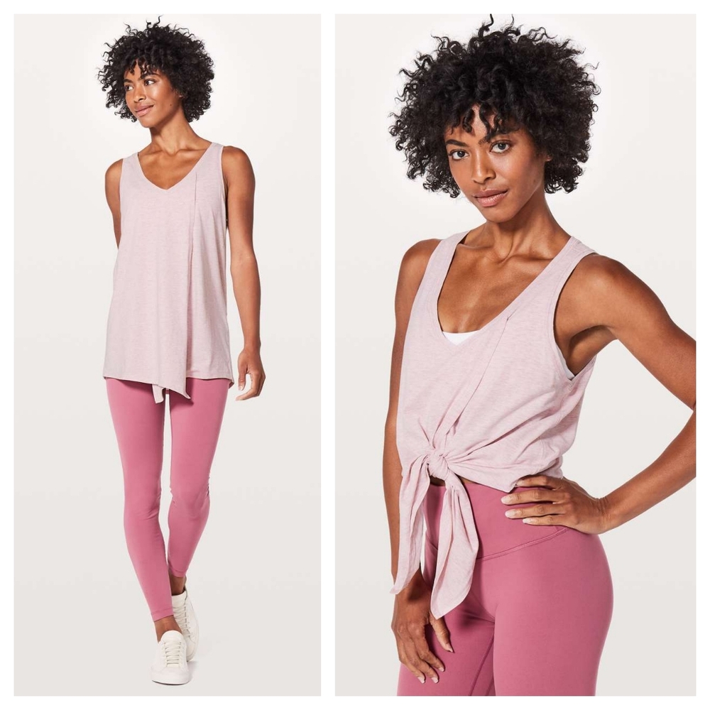 Lululemon Knot A Problem Tank Heathered Petals Light Pink
